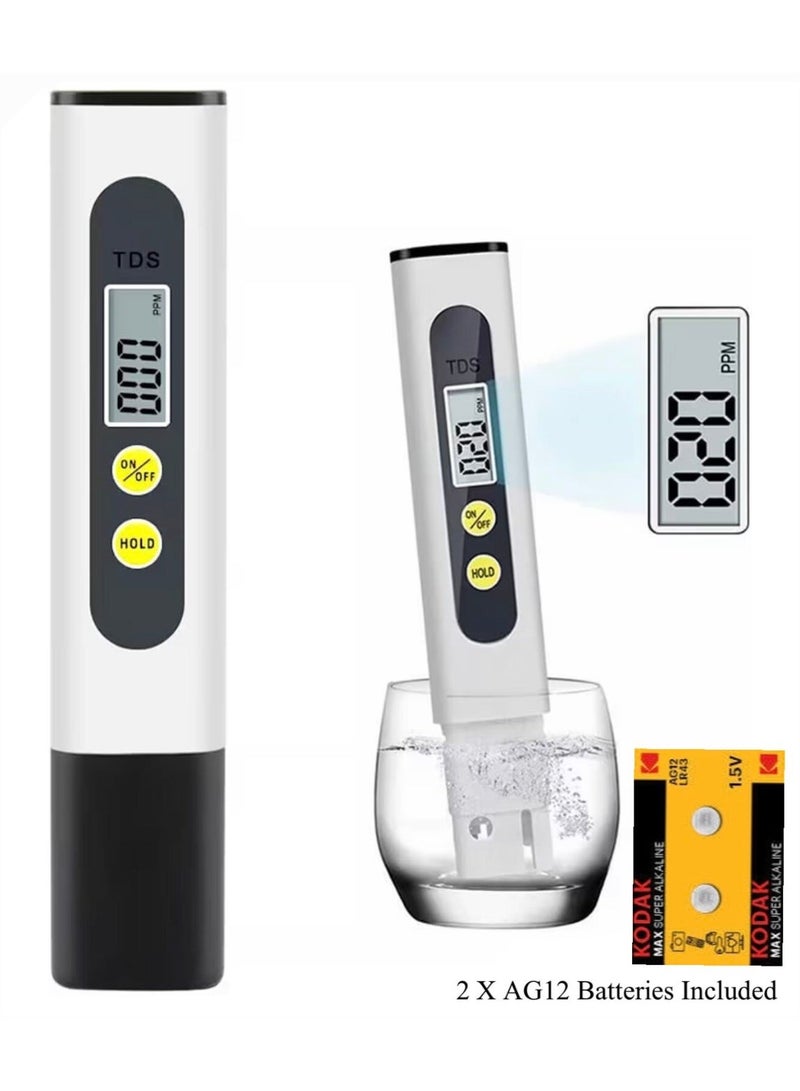 KONVIO NEER Imported Tds Meter, Total Dissolved Solids Meter, Water Quality Tester, Ppm Tester For Water Testing - White - Image 1